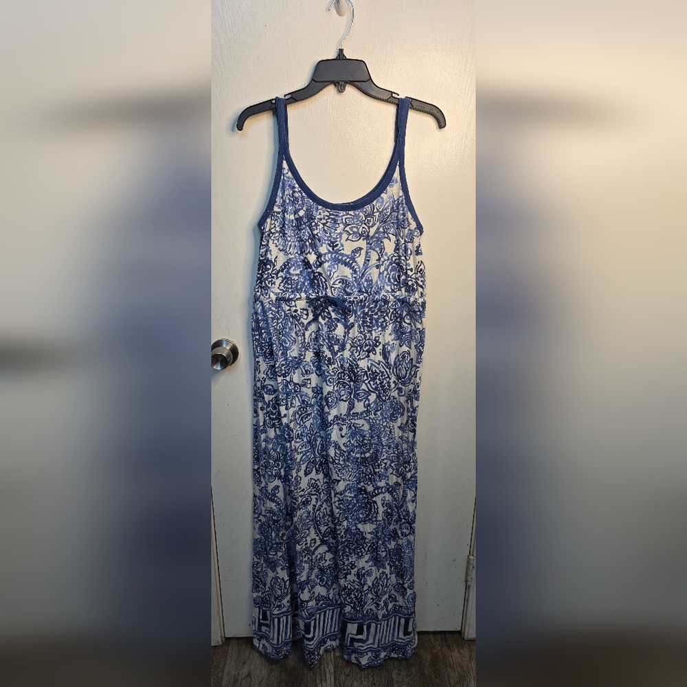 *3 FOR $12* Merona Blue and Off-White Floral Maxi Dress
